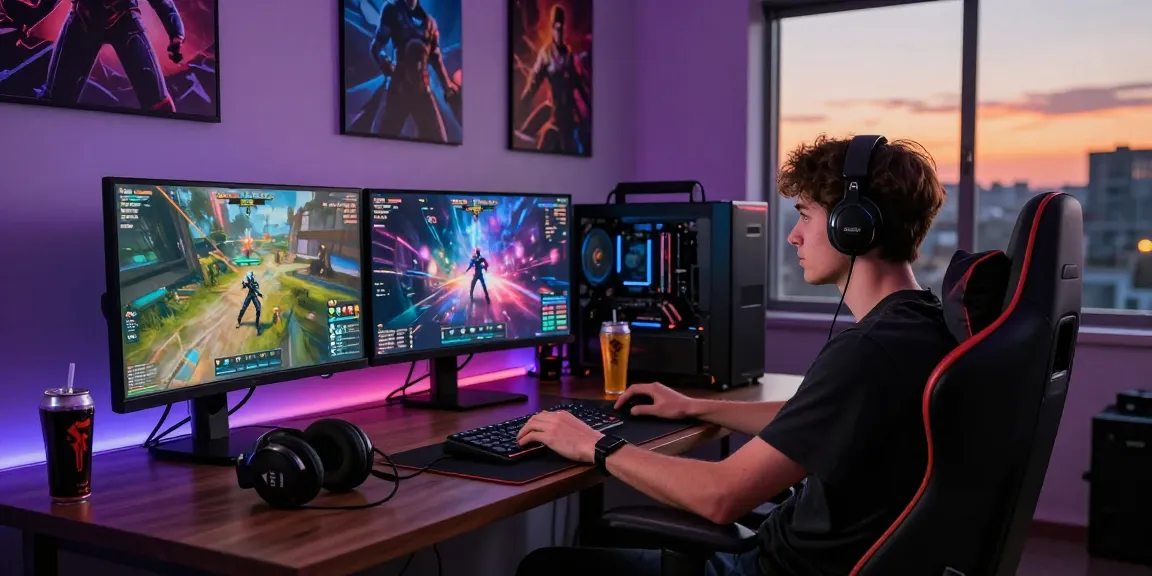 Experience online gaming with usaha188's vibrant digital environment and gaming setup, showcasing immersive gameplay.