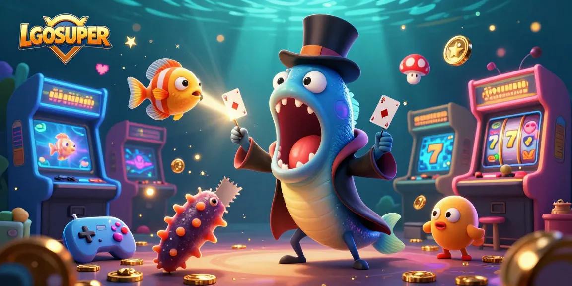Engage with LGOSUPER slot reels in dazzling underwater casino magic scene, featuring unique characters and rich gaming details.