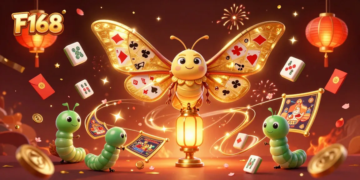 Experience thrilling gameplay with F168, featuring a vibrant casino scene with golden elements and 3D animated characters.