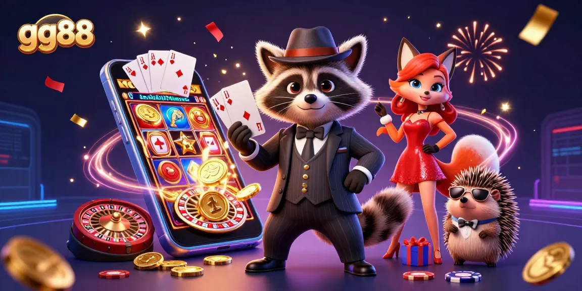 Experience thrilling wins at gg88 with a lively casino scene featuring charming characters and vibrant gaming elements.