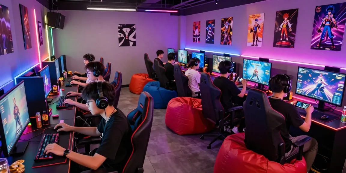 Tunas4D gaming lounge with players enjoying various online games.
