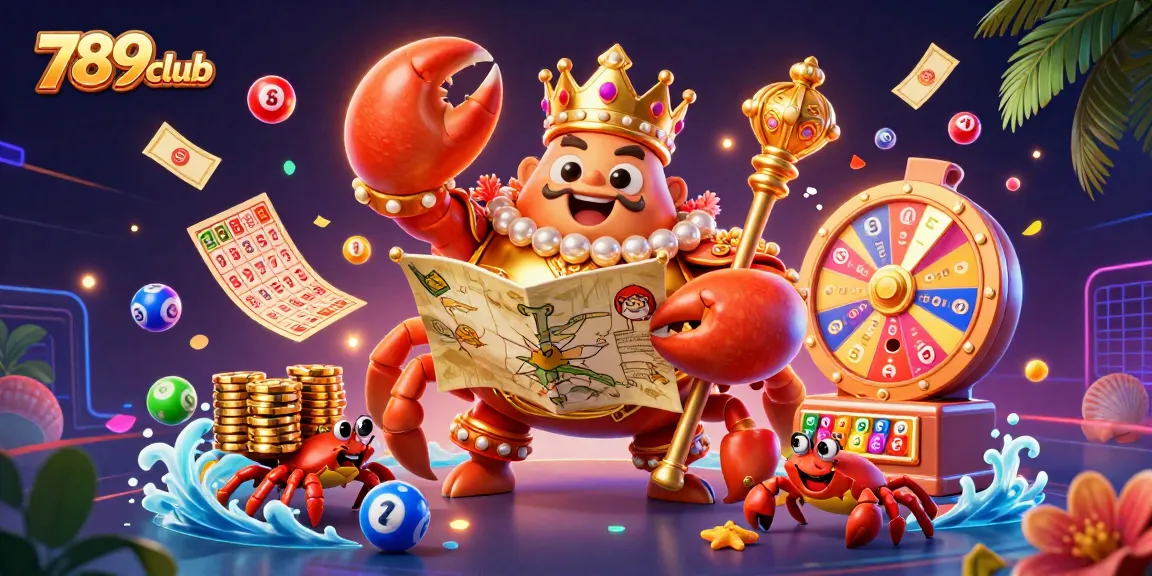 Join the exciting adventure at 789club, where the golden crab emperor oversees thrilling gaming action.