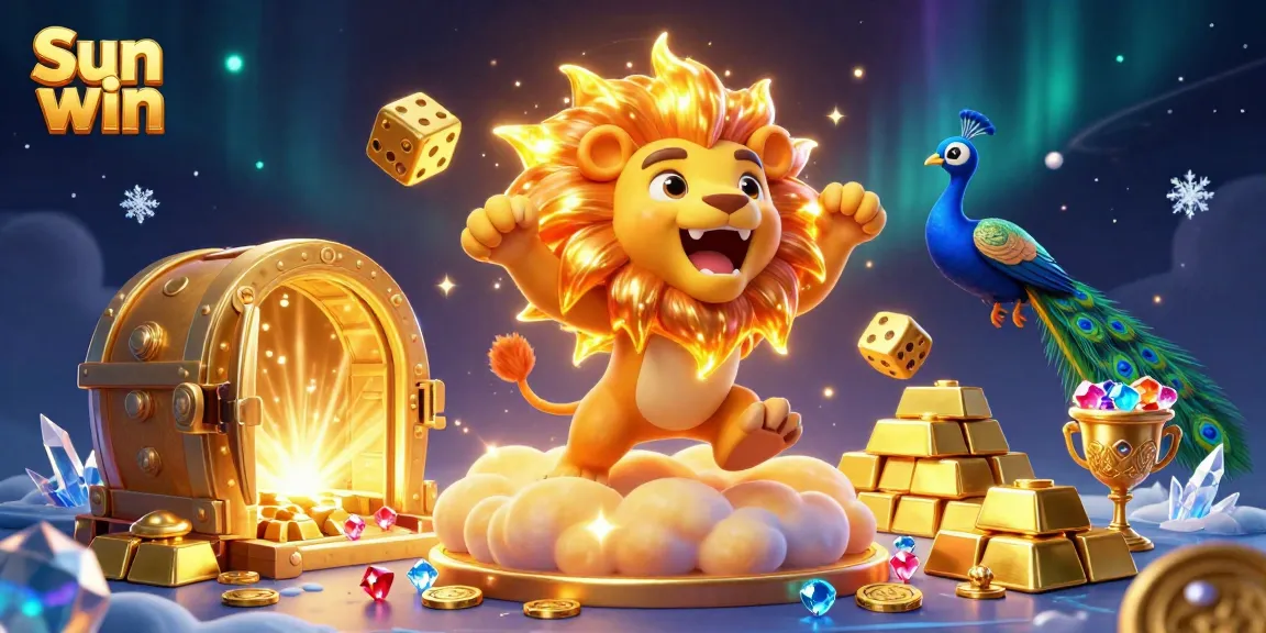 Experience thrilling gameplay at Sun win with dynamic casino elements in a vibrant 3D scene.
