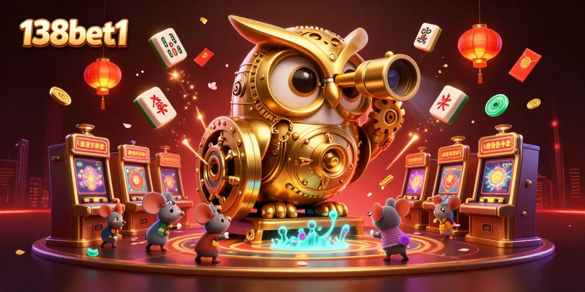 Engage with 138bet1's thrilling casino atmosphere through a vibrant 3D cartoon scene filled with action and entertainment.