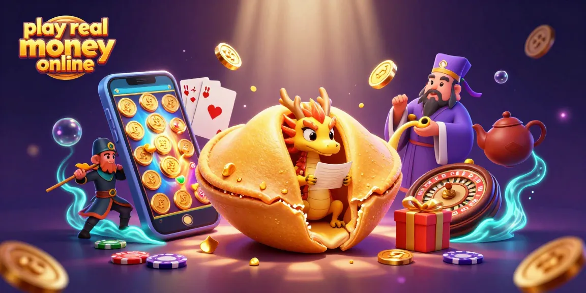 Play real money online with unique casino-themed characters in a vibrant scene.
