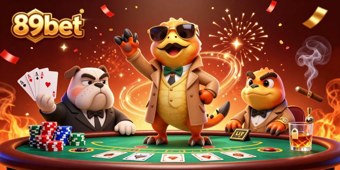 Experience thrilling poker action with 89bet at a vibrant casino, featuring raptors in disguise!