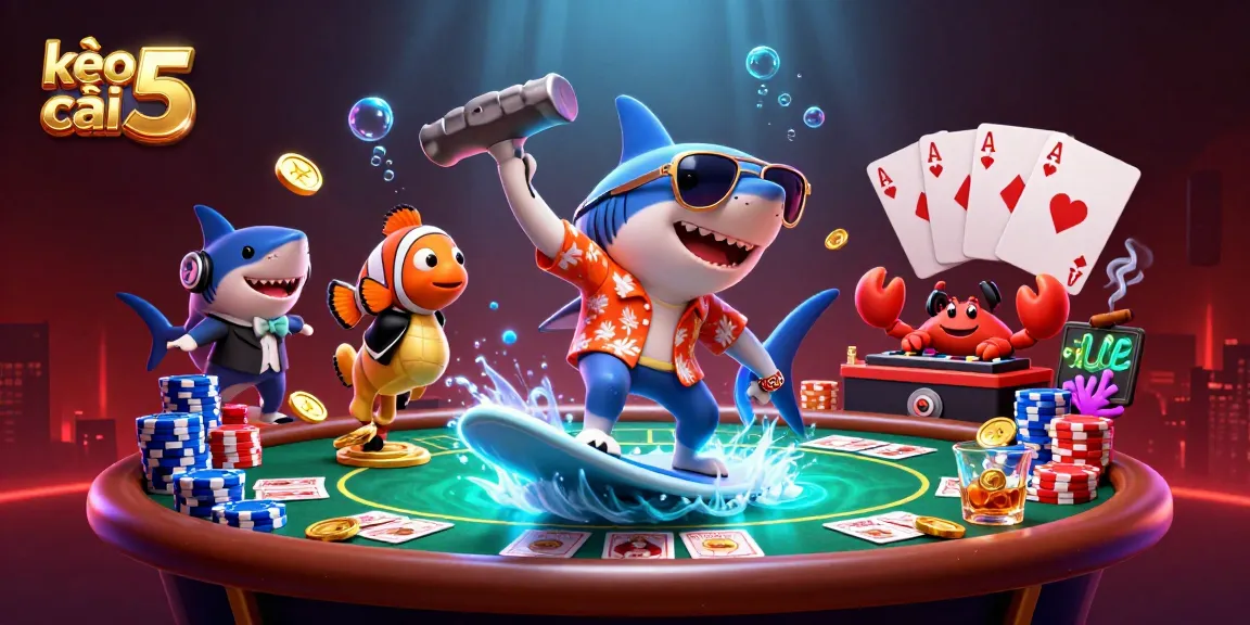 Bet on kèo nhà cái 5 with excitement in a vibrant underwater casino scene
