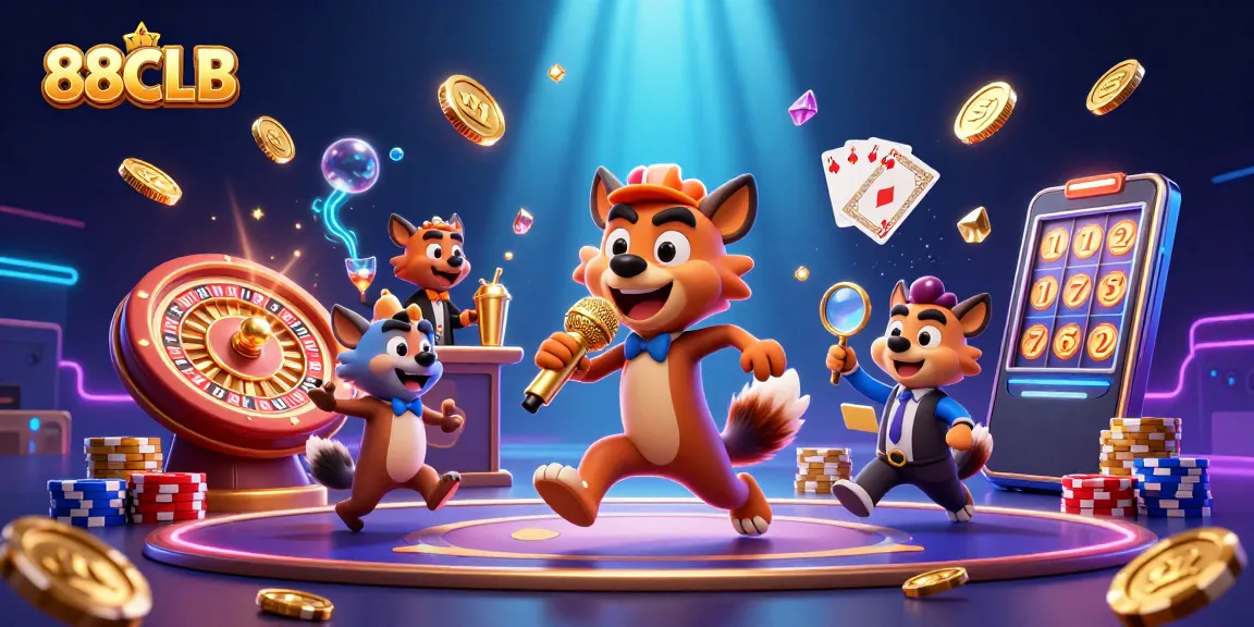 Experience the vibrant world of 88CLB, where hyena comedians and slot machines meet!