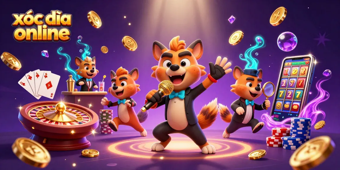 Experience the thrill of xóc đĩa online with vibrant characters and dynamic casino elements.