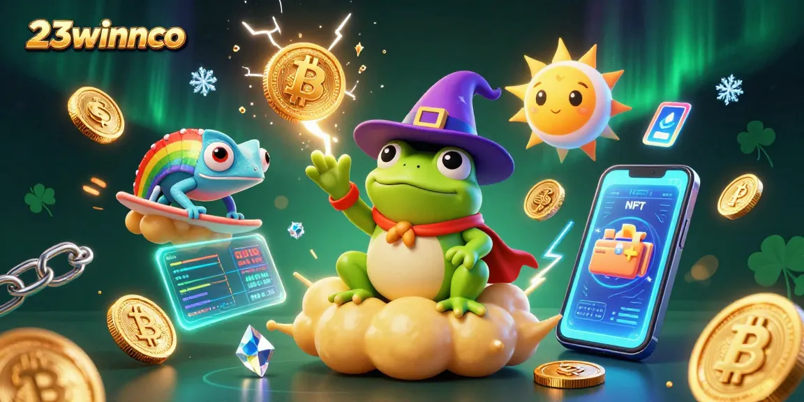 Join the fun at 23winnco, where a storm of golden coins creates winning vibes in this 3D casino illustration.