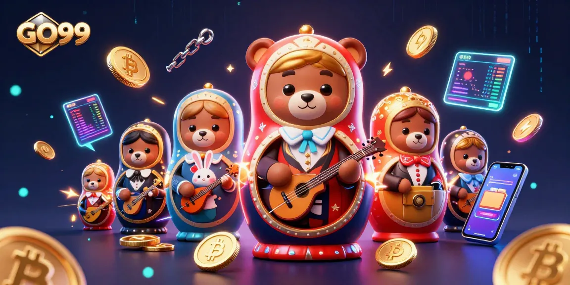 Engage with the vibrant GO99 casino world, featuring animated dealers and crypto elements.