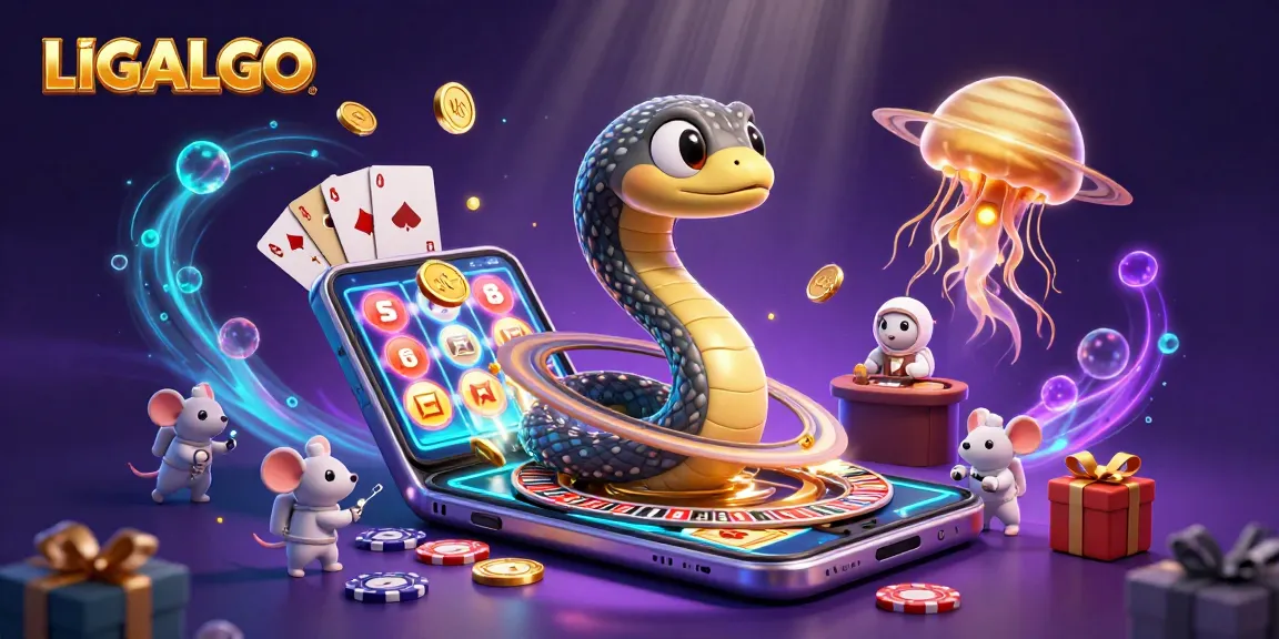 Experience thrilling gameplay with LIGALGO featuring energetic characters and vibrant casino elements.