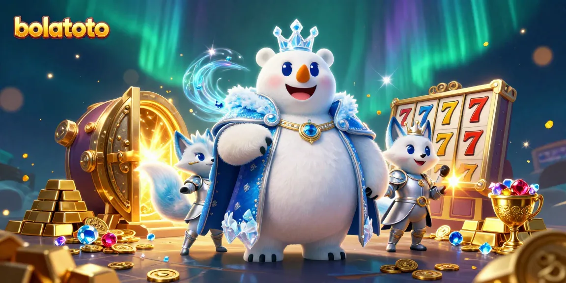 Engage with bolatoto's thrilling slot reels and big wins in this vibrant casino illustration.