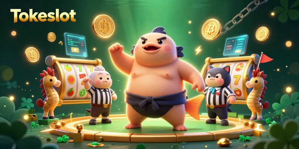 Tokeslot offers engaging gameplay with a stunning virtual jackpot experience featuring a fugu in a sumo ring.