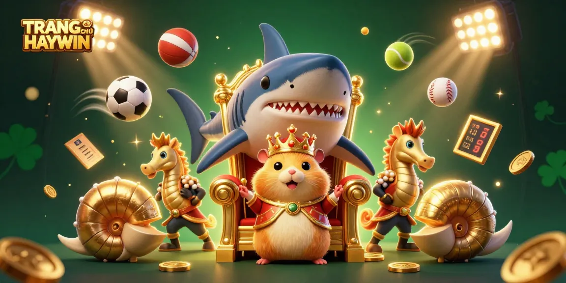 Experience thrilling betting action with TRANG CHỦ HAYWIN illustrated in a vibrant casino scene.