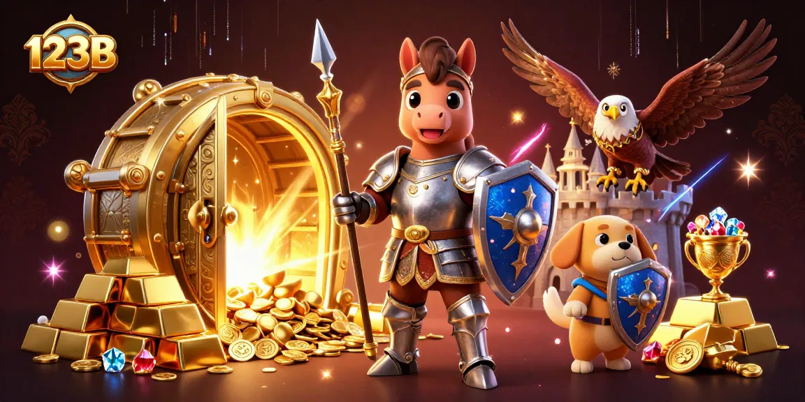 Engage with 123B's thrilling jackpot games amidst an exciting scene of treasures and adventure.