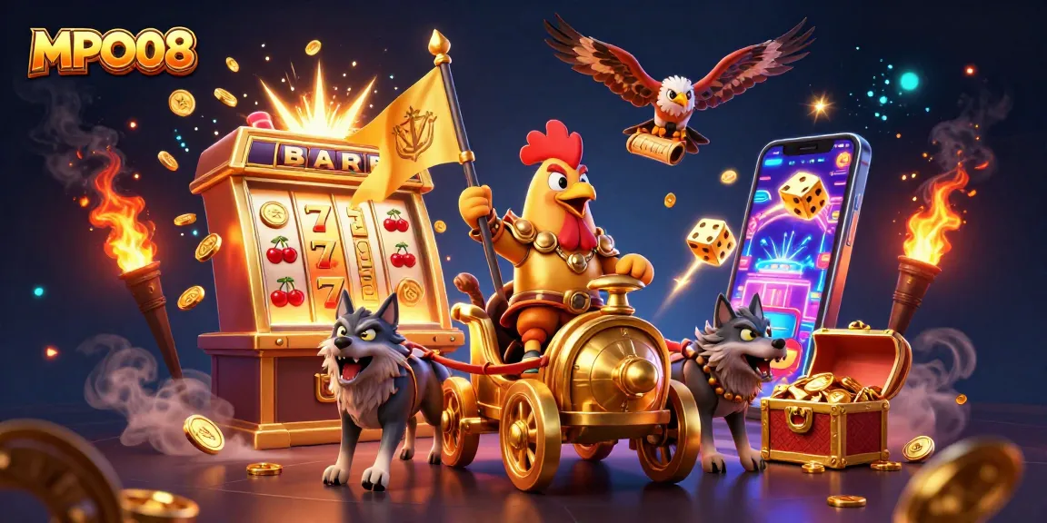 Experience the thrill of MPO08's interactive gaming with vibrant elements and dynamic action.
