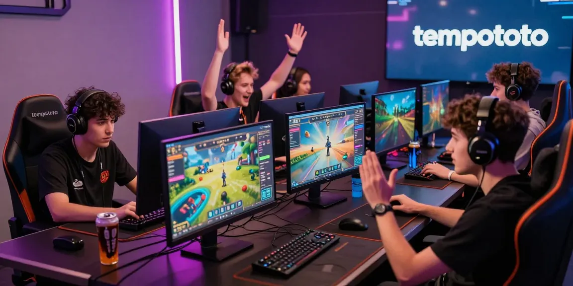 Players enjoying thrilling games on the tempototo platform in a vibrant gaming setup.