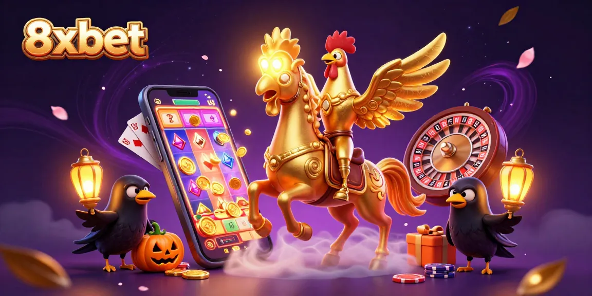 Experience thrilling moments at 8xbet with a vibrant nighttime casino scene full of action.