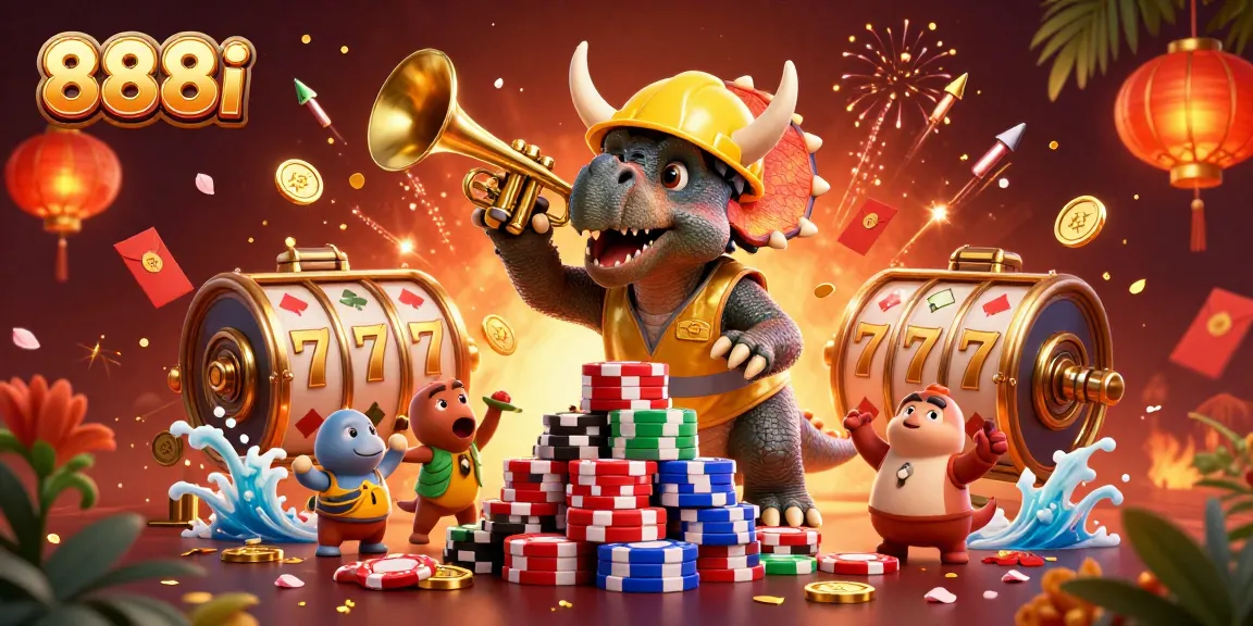 Experience thrilling gameplay with 888i's dynamic casino scene featuring exciting slot elements.