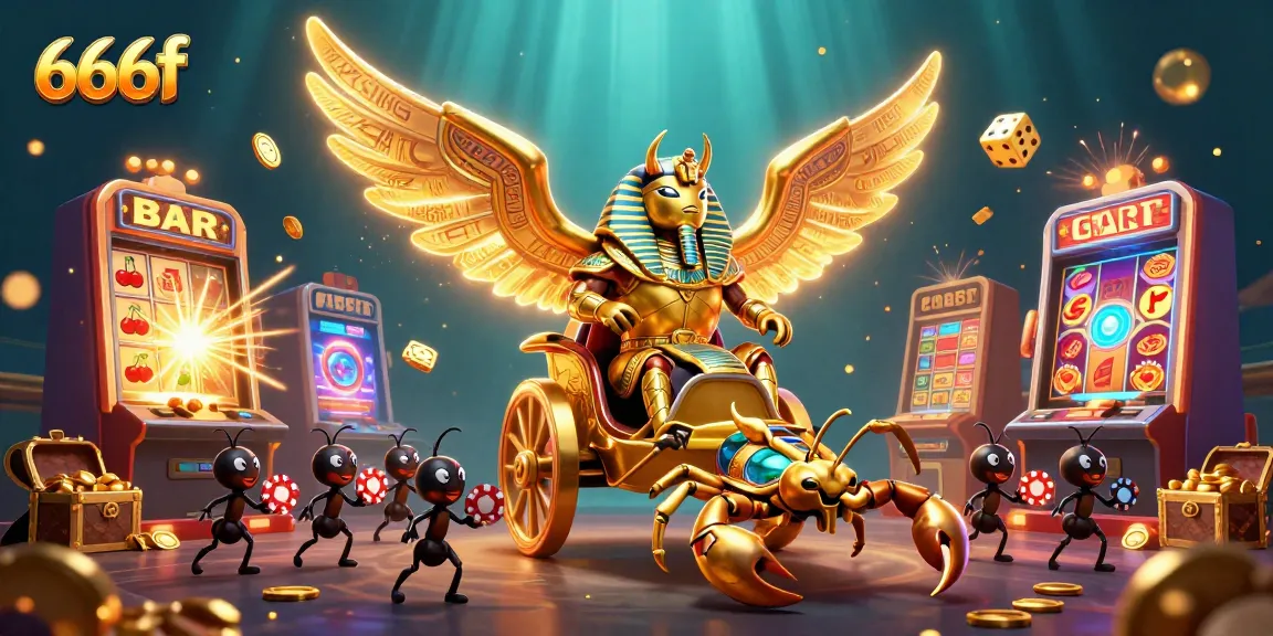 Experience thrilling gameplay at 666f with epic golden scarab and dynamic casino elements.