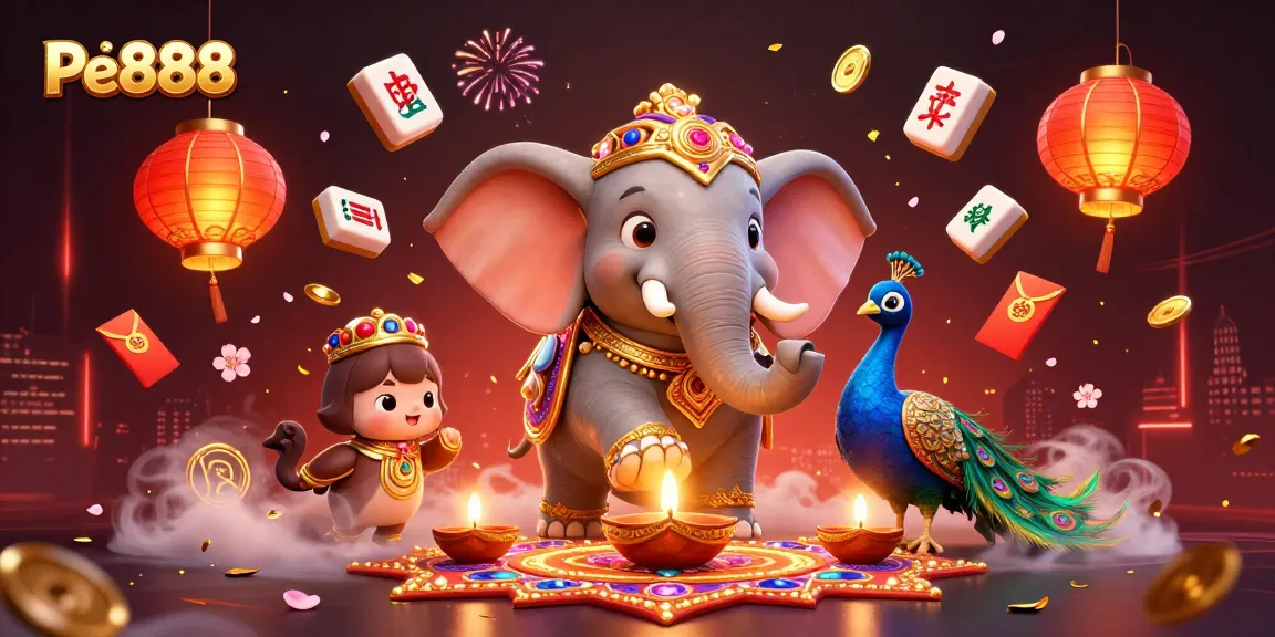 Experience thrilling gameplay at Pe888 with a vibrant casino scene featuring dynamic characters and gaming elements.