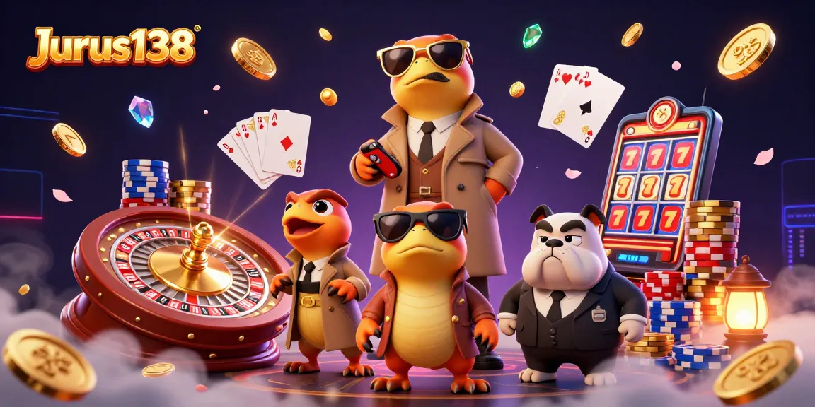 Experience thrilling gameplay at Jurus138 with raptors and casino elements, capturing excitement.
