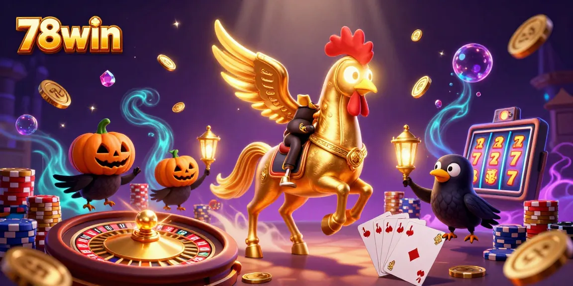 Experience thrilling gaming at 78win with a vibrant casino scene featuring golden rooster and dynamic elements.