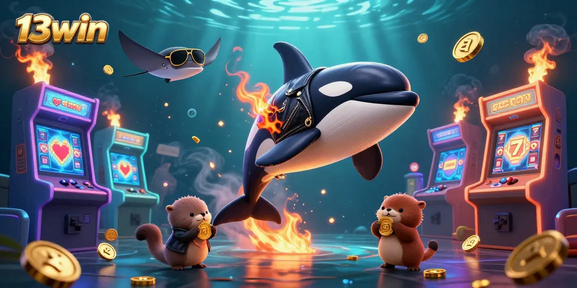 Engage in thrilling 13win games with dynamic characters and vibrant casino elements in a rich 3D scene.