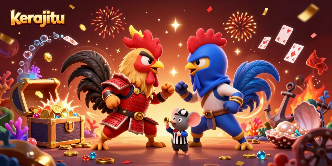 Experience the thrilling kerajitu showdown of roosters in epic casino style!