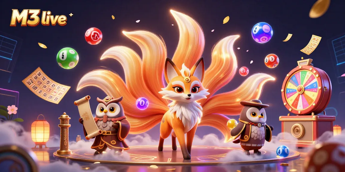 Engage with M3 live's colorful lottery theme featuring dynamic dancing elements and vibrant game symbols.
