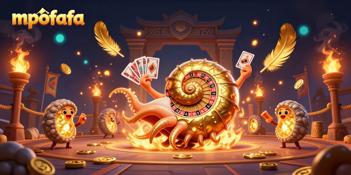 Engage with mpofafa's dynamic casino experience featuring a giant nautilus and vibrant gaming elements.